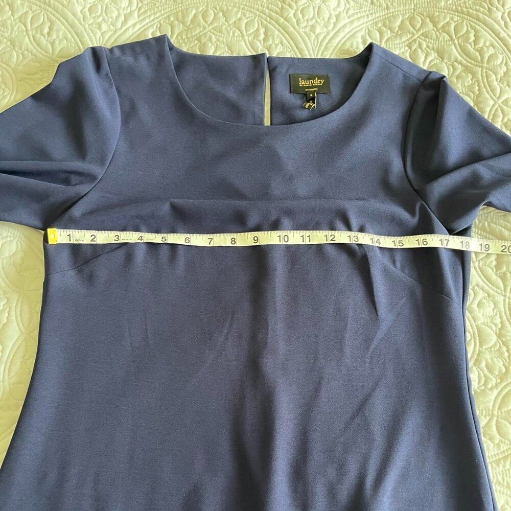 Laundry by Shelli Segal Navy Blue 3/4-sleeve Midi Dress 8 - Picture 15 of 15
